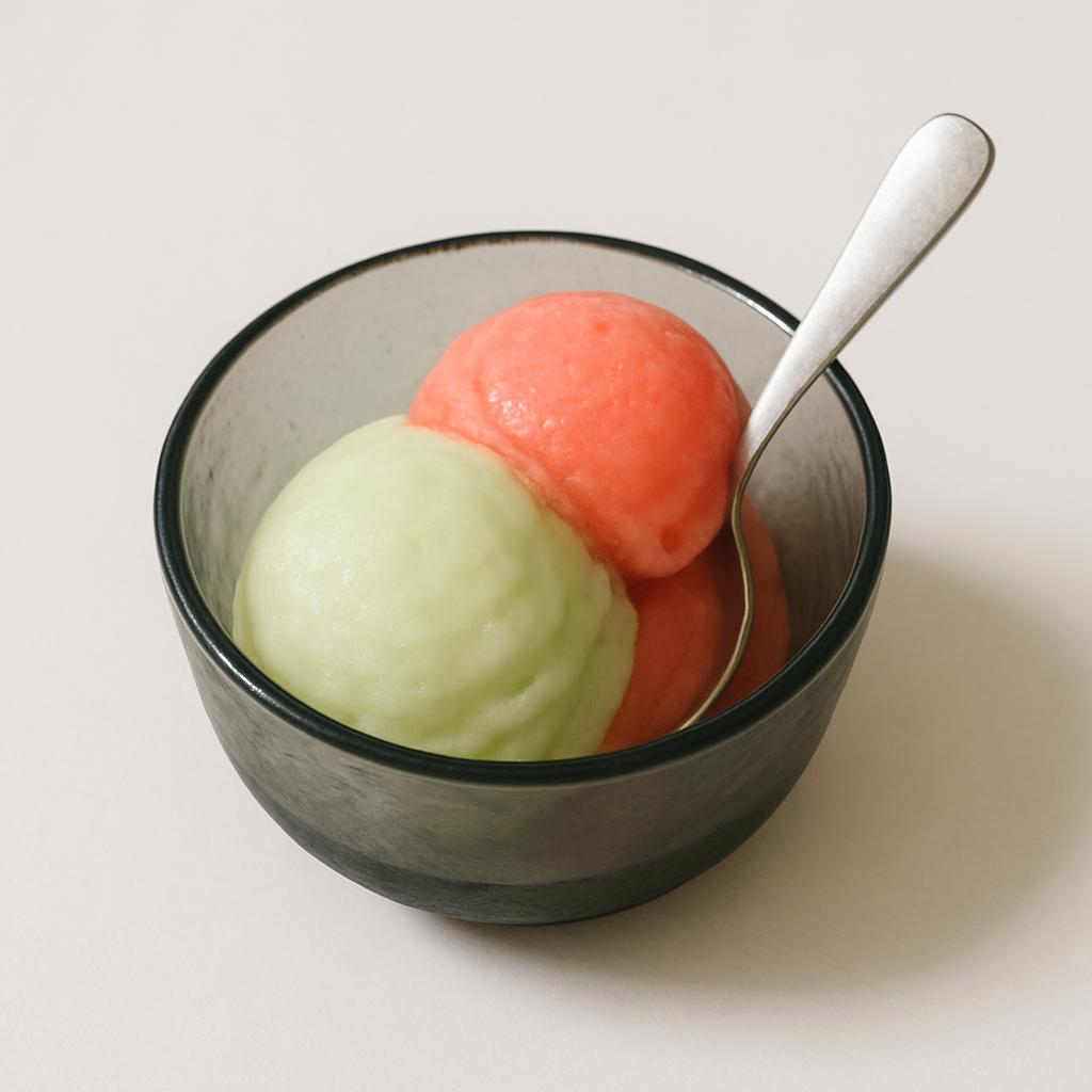Cucumber Sorbet, served