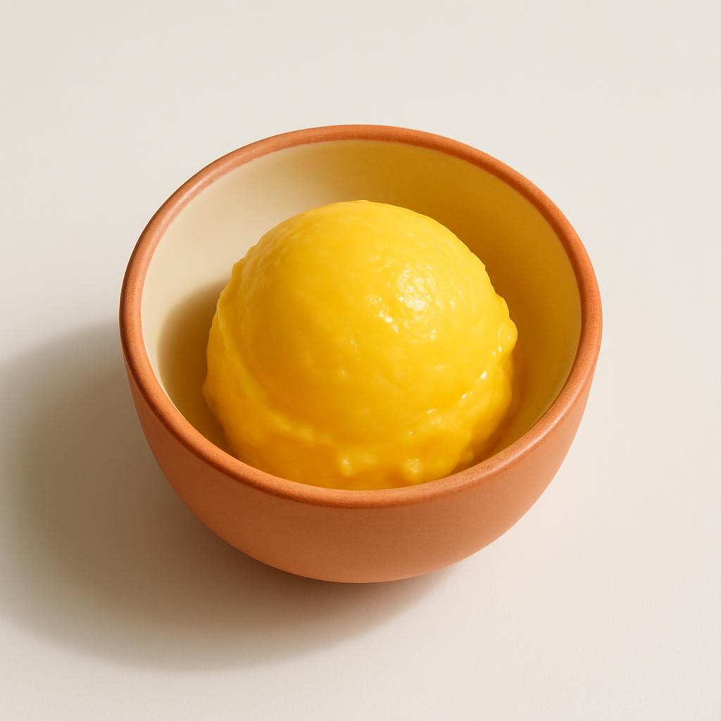 Mango Sorbet, served
