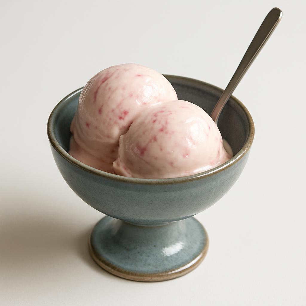 Raspberry Ice Cream, served